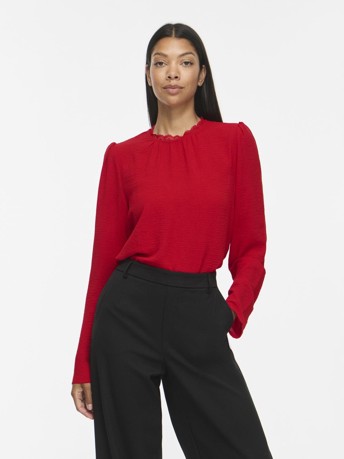VIPALLAS Top - Racing Red - VERO MODA & VILA Bergvik
